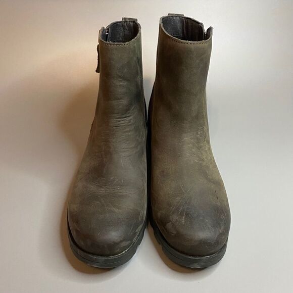 Sorel Emelie Zip Ankle Boot Quarry Grey Brown 6 - Picture 2 of 5
